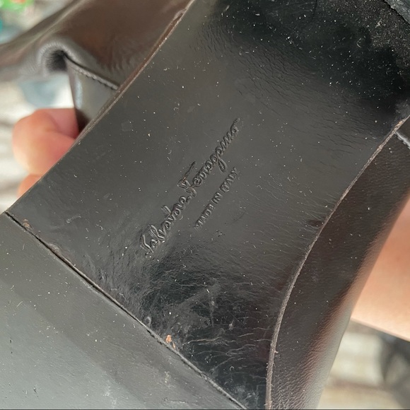 Salvatore Ferragamo Black Leather Bootie - Picture 5 of 6